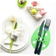 thumbnail image 2 of Michellecmm Easter Egg Shaped Cutlery Holder 4 Pcs Felt Flatware Bags Table Decorations for Party, 2 of 8