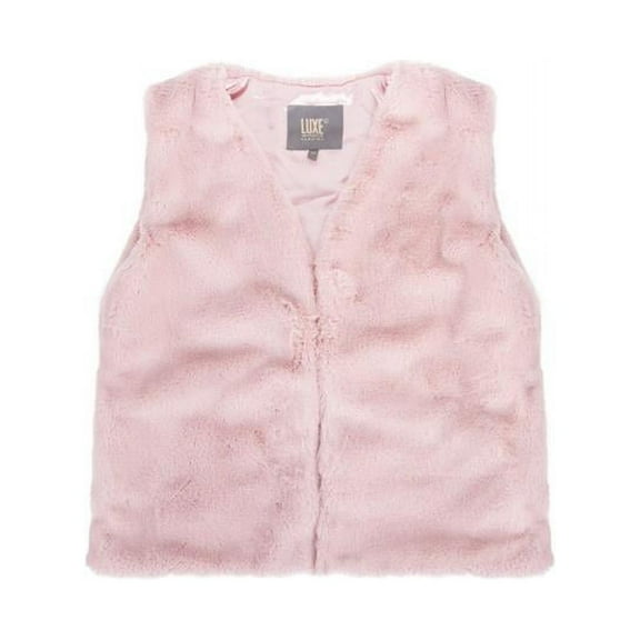 Faux Rabbit Fur Vest - Pink - Medium