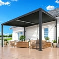 thumbnail image 3 of AECOJOY 13' x 10' Louvered Gazebo Pergola, 10x13 Outdoor Hardtop Wall-Mounted Lean to Gazebo with Adjustable Metal Rainproof Patio Roof, Pergolas and Gazebos Clearance, Heavy Duty Awnings for Patio, 3 of 9