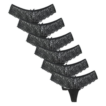 

Juebong Underwear for Women Clearance Under $10.00 Women s Underwear Lace Bikini Panties Silky Comfy Lace Briefs Pack Of 6 Black M