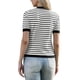 thumbnail image 3 of Cárdigan a Rayas para Mujer, Suéter de Manga Corta con Botones, Tops Casual de Cuello Redondo, S Rayas Negro Blanco, 3 of 6