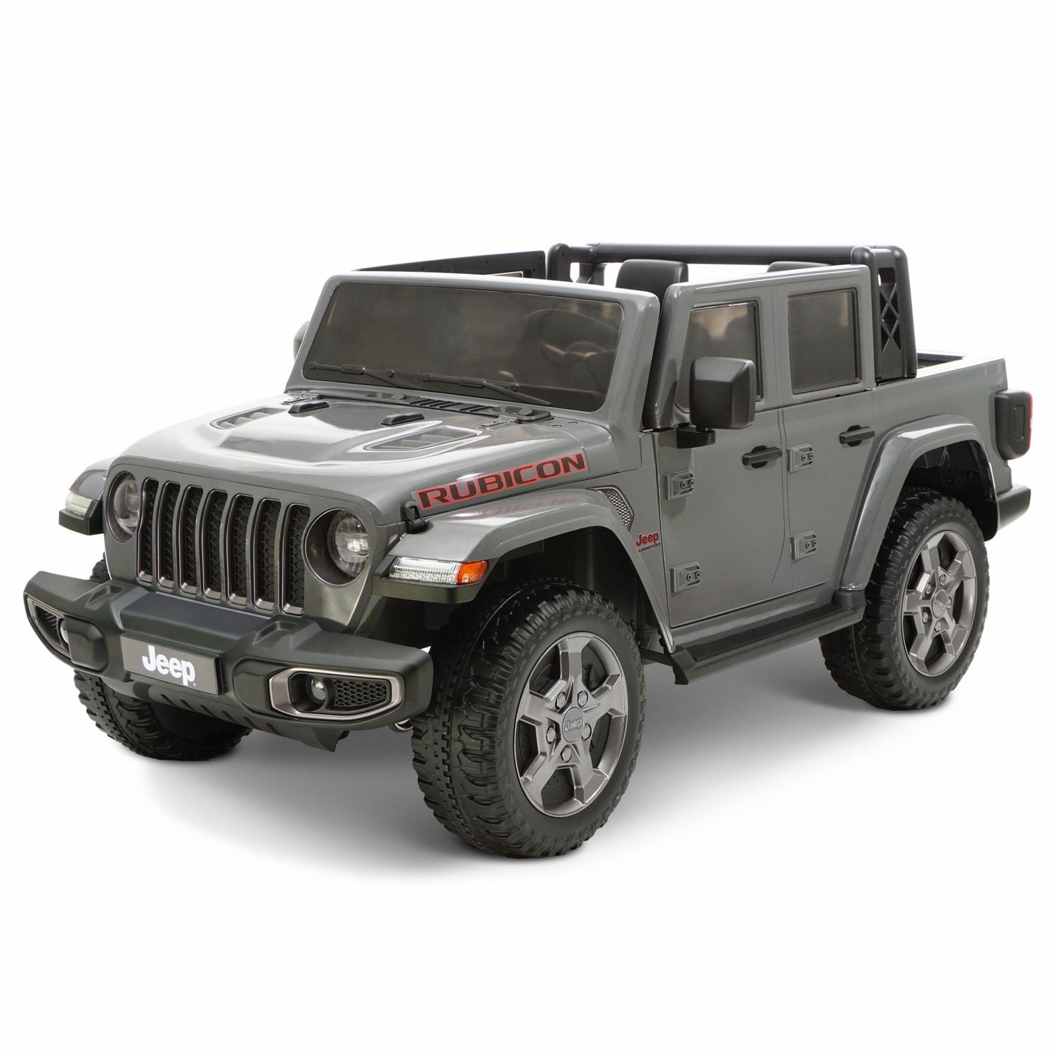 12V Jeep Gladiator Rubicon Battery Powered Ride-on, 2-Seater, Gray, Child Ages 3-8, Max Speed 5 mph