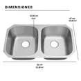 thumbnail image 3 of Tarja Doble Calibre 18 para Submontar YMA Home Acero Inoxidable 304 Color Plata Satinado, 3 of 7