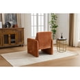 thumbnail image 4 of Accent Chair, Armchair, Chenille Chair&nbsp;Modern Upholstered Fabric Accent Armchair with Solid Wood Frame for Living Room, Bedroom, Apartment, Orange, 4 of 11