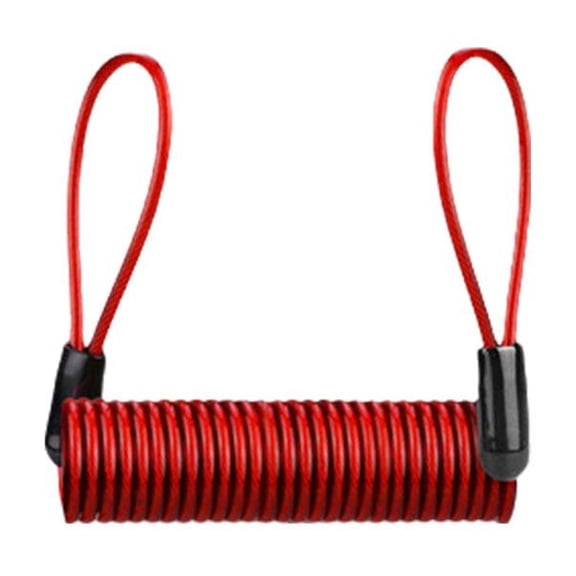 Motorcycle, Scooter, and Bicycle Disc Lock Reminder Cable with 120cm Adjustable Length and Visual Theft Deterrent