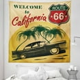 thumbnail image 1 of Retro Tapestry, Retro Welcome to California Advertising Seat of Hollywood in Pop Art Style Print, Fabric Wall Hanging Decor for Bedroom Living Room Dorm, 5 Sizes, Red Emerald, by Ambesonne, 1 of 1