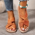 thumbnail image 7 of WAYUTE Women's Sandals Slip On Beach Soft Sole Sandals Lightweight Flat Open Toe Elastic Strap Walking Shoes Trendy Casual Summer, 7 of 7
