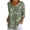 Army Green, variant on Naotn Summer Floral Printed Shirts for Women Fall Fashion Casual V Neck 3/4 Sleeve Tops Trendy Holiday Beach Blouses