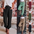 thumbnail image 2 of Ropa de mujer de primavera y verano, pantalones casuales cómodos de rayón de color sólido, moda europea y americana, 2 of 6