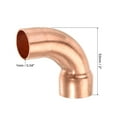 thumbnail image 2 of Uxcell 90 Degrees Elbow Copper Pipe Fitting Short Turn Brazing Connection 7/8 Inch ID for Cooling Solar Equipment, 2 of 6