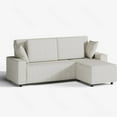 thumbnail image 2 of Acekid 96 Inches Large Stripe Corduroy Sectional Sofa, L Shaped Modern Corduroy Couch with Chaise, Comfy Sofa Couch with Deep Chaise for Living Room, 2 of 6