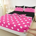 thumbnail image 3 of jejeloiu Cute Bow Tie Twin Sheet Sets,Kawaii Polka Dots Twin Fitted Sheet,Pink Black White Flat Sheet For Girl Kids,Ultra Soft Home Decor,3pcs, 3 of 7
