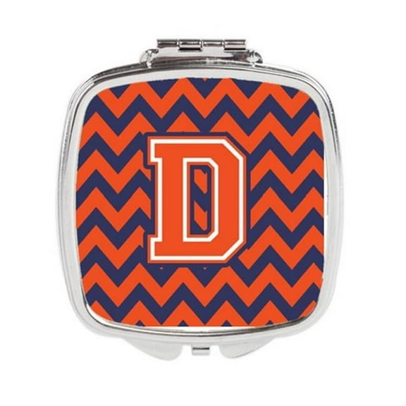 Letter D Chevron Orange & Blue Compact Mirror - 3 x 0.3 x 2.75 in.