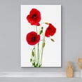 thumbnail image 2 of HFDF Canvas Print Wall Art Red Poppy Flowers on White Wood Panels Nature Wilderness Digital Art Realism Chic Colorful Multicolor Ultra for Living Room, Bedroom, Office - 20x24inch Framed, 2 of 7