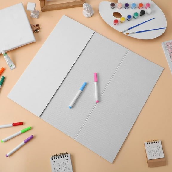 Minkissy 4pcs Trifold Science Board White Corrugated Paper for Display and Creative Projects for Students