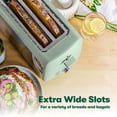 thumbnail image 3 of BELLA Tostadora de 4 rebanadas, ranura larga y bandeja recogemigas extraíble, 7 opciones de sombreado con apagado automático, botón de cancelar y recalentar, pan tostado y bagel, acero inoxidable y sa, 3 of 5