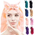 thumbnail image 2 of Long Satin Bonnet Sleep Cap Adjustable Satin Cap For Spa Refreshing Navy, 2 of 4