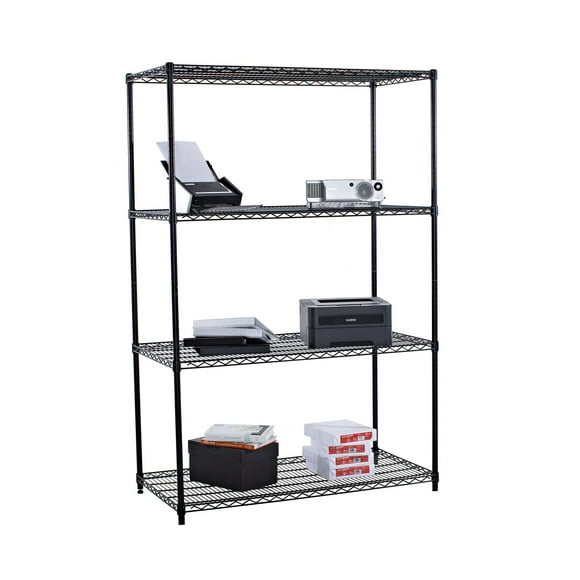 TRINITY 4-Tier Wire Shelving Rack | 48 x 24 x 72 | NSF | Black