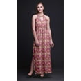 thumbnail image 3 of Bimba Leaves Women Sleeveless Crew Neck Halter Gown With Side Slits Maxi Dress-XXX-Large, 3 of 6