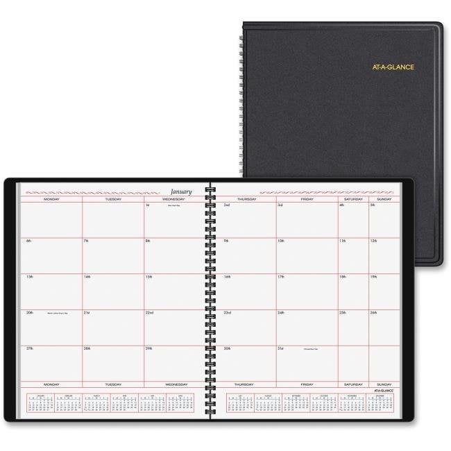 At A Glance AAG7013005 Business Oriented Monthly Planner, Simulated Leather - Black