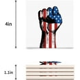 thumbnail image 3 of FMSHPON Independence Day Theme American Flag Fist Set of 4 Coaster for Drinks, Absorbent Ceramic Stone Coasters Cup Mat with Cork Base for Home Kitchen Room Coffee Table Bar Decor, 3 of 4