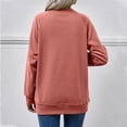 thumbnail image 5 of Lmnyox Fall Pullover Tops for Women Soft Long Sleeve Sweatshirts Loose Casual Solid Color Shirts Fashion Clothes, 5 of 5