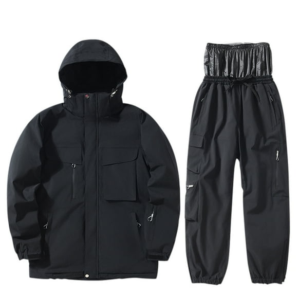 Wyzesi Maternity Pantsuit Comfy Under Belly Men and Women Ski Jackets and Pants Set Windproof Insulated Snowsuit Winter Warm Snowboarding Snow Coat Swim Pantsuit Men Longer