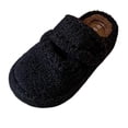 thumbnail image 2 of Viluyesy Platform Slippers for Womens, Fleece Lining Memory Foam Cozy Warm Winetr Fuzzy Shoes with Hook Loop Black, 2 of 7