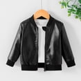 thumbnail image 5 of oqasdz Kids Baby Boys Pu Leather Jackets Stand Collar Windbreaker Outerwear Coat for Toddler Fall Fashion Clothes Casual Outdoor, 5 of 7