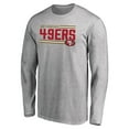 thumbnail image 2 of Men's Ash San Francisco 49ers Iconic Collection On Side Stripe Long Sleeve T-Shirt, 2 of 3