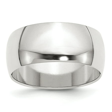 9 Mm Round Ring - .925 Sterling Silver 9 MM Half-Round Wedding Band Ring, Size 7 MSRP $93