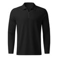 thumbnail image 5 of UVEASISHA Waffle Knit Mens Quarter Zip Pullover Golf Shirts Fall Long Sleeve Zipper Collar T-Shirts Business Casual Solid Color Knitted Shirt for Office Work Clearance Sales Today Black L, 5 of 9