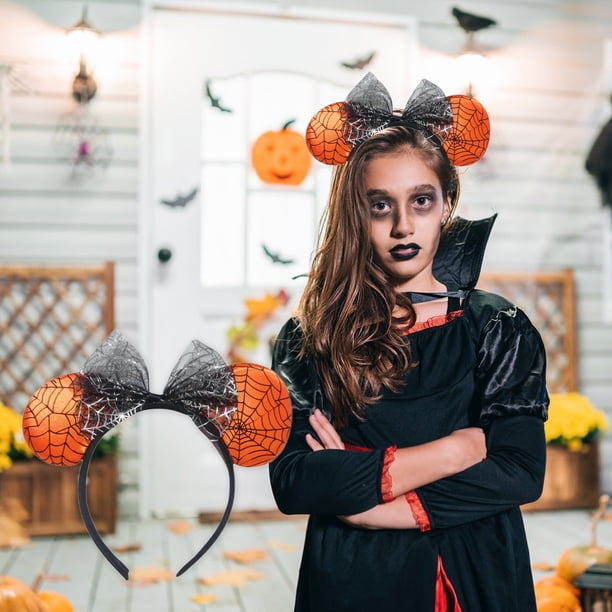 Accesorios para el cabello de Halloween Diadema Fiesta navideña Patrón de telaraña Lazo Accesorios para el cabello Diadema