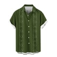thumbnail image 5 of Lovzfmll Casual Vintage Bowling Camp Short Sleeve Beach Shirt, Men's Summer Button Up with Soft Breathable Fabric Army Green, 4XL, 5 of 6