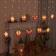 thumbnail image 1 of Cortina de luces Led para decoración navideña, colgante de copos de nieve de Papá Noel, cadena de luces para decoración navideña, 2023, 1 of 4