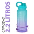 thumbnail image 2 of Botella de agua Onof  BAP-2.2L 2.2 Litros Termo de agua Verde Morado con Marcador de Tiempo, 2 of 8