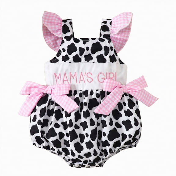 TOWED22 Baby Girl Clothes Toddler Summer Cute Print Romper Sleeveless Ruffle Outfits Infant Girls Jumpsuit with Headband Red,12-18 M