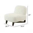 thumbnail image 5 of 34 Inch Accent Chair- Armless- Softly Padded White Fabric- Solid Wood, 5 of 6