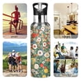 thumbnail image 7 of Yayeee 20oz Insulated Water Bottle Double Wall Stainless Steel with Flip Straw Lid, Beige Floral Garden, 7 of 7
