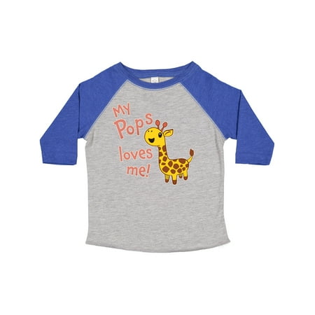 

Inktastic My Pops Loves Me- Cute Giraffe Gift Toddler Boy or Toddler Girl T-Shirt
