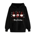 thumbnail image 2 of Sweatshirt for Women Hooded Christmas Printed Long Sleeved Sweatshirt Black L, 2 of 3