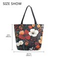 thumbnail image 5 of FORMRS Womens Canvas Tote Bag with Zipper Inner Pocket Shoulder Handbag, Red Flowers Pattern, 5 of 7