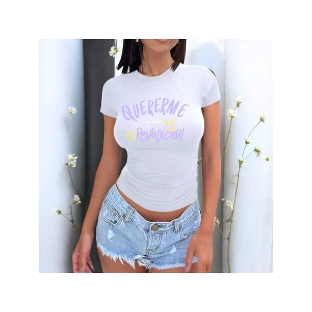 Playera Blusa De Quererme A Mi Misma Es Mi Revolucion Dia De La Mujer Color Blanco Talla Grande Marca Emil SaEs