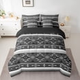 thumbnail image 2 of jejeloiu Southwestern Aztec Geometric 7-Piece Twin Bedding Sets,Boho Exotic Style Bedding Comforter Set,Gray Black Sheet Sets For Men Women,Super Cozy Room Decor Reversible, 2 of 8