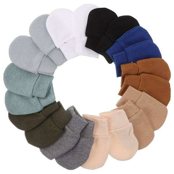 HONMEET 10 Pairs Infant Mittens for Toddlers Assorted Color Soft Fabric Scratch Protection Outdoor Activities