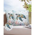 thumbnail image 6 of Outdoor Pillow Covers Pack of 2, Ocean Sea Turtle Starfish Coral Fish Waterproof Throw Pillowcase Cushion Cases, Underwater World Decorative Pillow Cover for Couch Sofa Home Bed Patio, 6 of 6