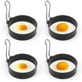 thumbnail image 1 of Anillos de huevo antiadherentes, 4 piezas de molde de huevo redondo de acero inoxidable para bollos de huevo frito y escalfado para utensilios de cocina y calderas de vapor, 1 of 5