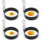 thumbnail image 1 of Anillos de huevo antiadherentes, 4 piezas de molde de huevo redondo de acero inoxidable para bollos de huevo frito y escalfado para utensilios de cocina y calderas de vapor, 1 of 5