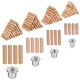 thumbnail image 2 of Juego de 404 tacos de madera, pasadores de madera y centros de tacos, tacos de madera estriados, tamaños surtidos 1/4", 5/16", 2/5", 1/2", tapones de madera para carpintería, elaboración de muebles, p, 2 of 6