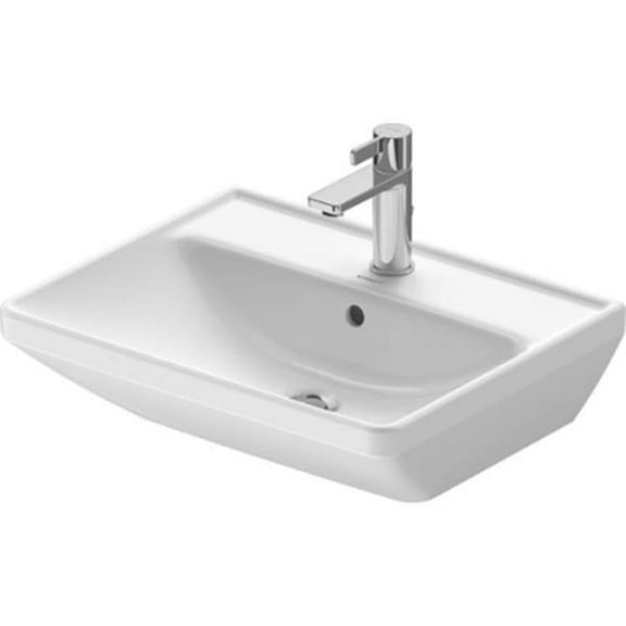Duravit 236655-1Hole D-Neo 21-5/8" Rectangular Ceramic Wall Mounted Bathroom Sink - White